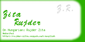 zita rujder business card